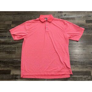 FootJoy FJ Golf Mens XL Pink Dot Design Short Sleeve Polo Shirt